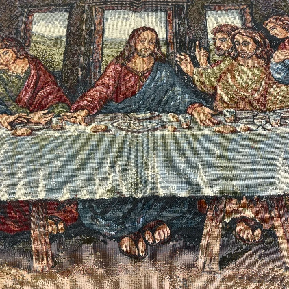 The Last Supper Wall Hanging Italian Tapestry Cenacolo Di Leonardo Made in Italy
